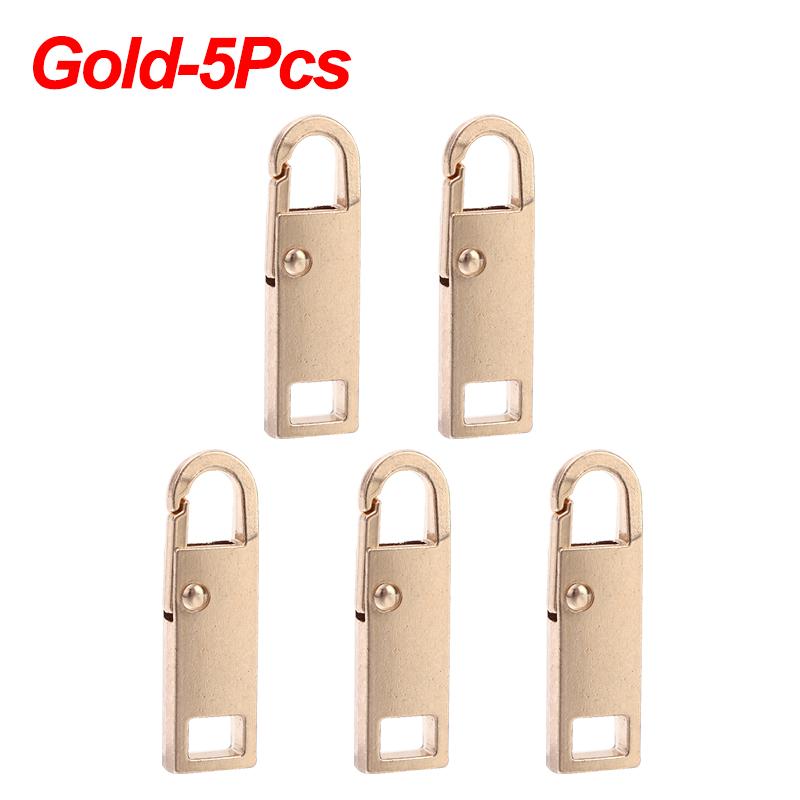 Kit de reparación instantánea de repuesto para tirador de cremallera de metal, 1/5 piezas, cabezal de cremallera para ropa, bolsos, deslizadores de cremallera para costura DIY.