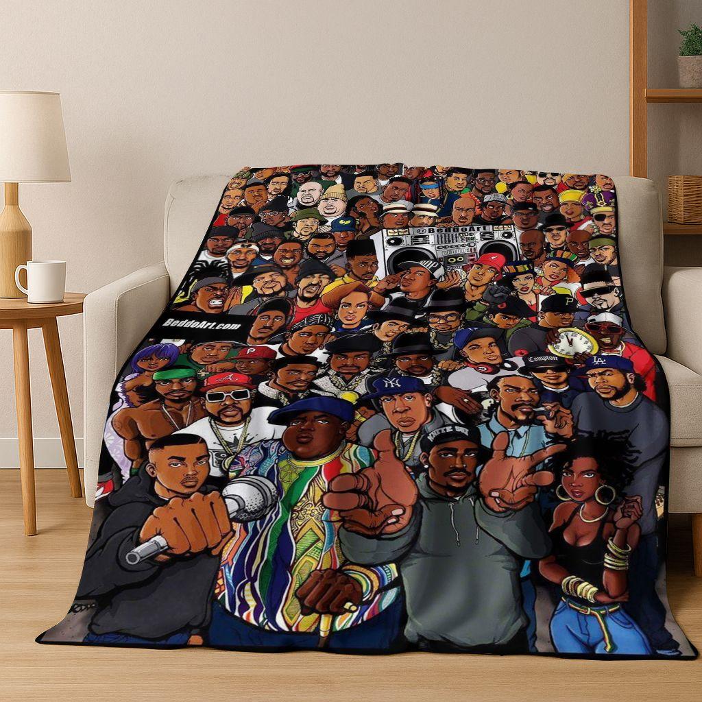 Legends Rapper Collection HIP HOP Rap Star Art Flannel Blanket,Cozy Soft Throw Blanket for Home Bedroom Bed Sofa Cover Gift Kid