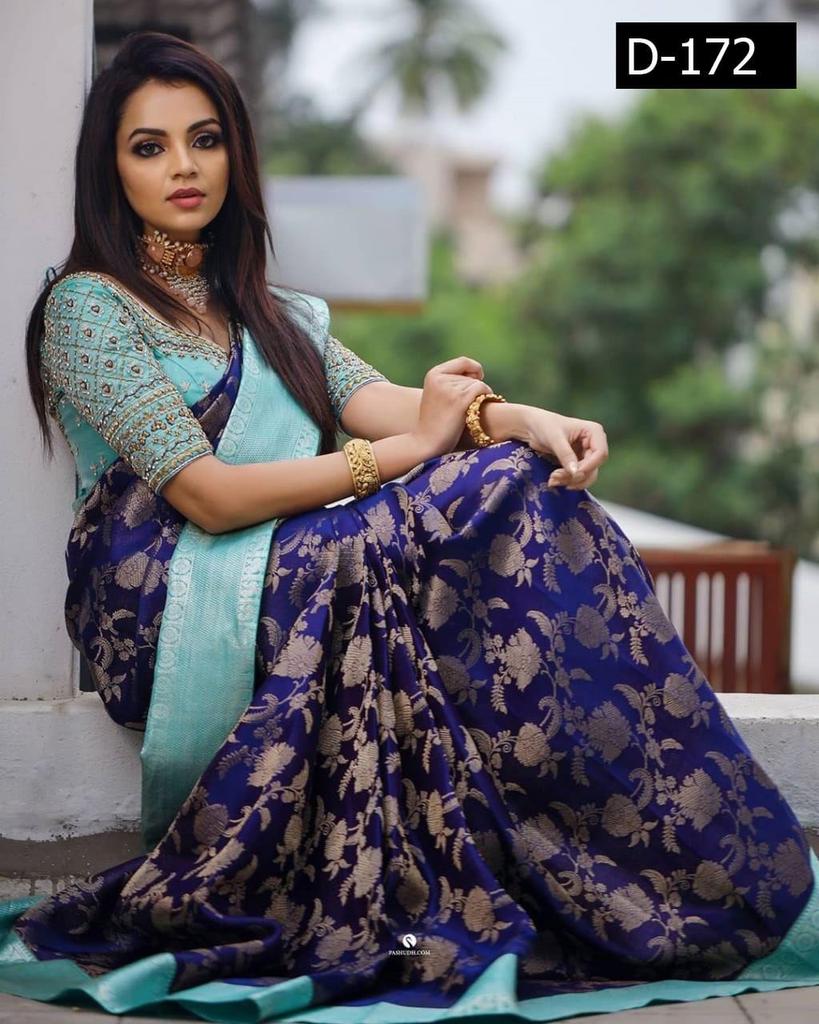 Indian Traditional Soft Lichi Silk Saree With Jecquard Weaving