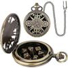 Mini DND Würfelset mit Steampunk Bronze Hohlgehäuse für Taschenuhr, 7-teiliges Polyeder Metallwürfelset, Dungeons and Dragons Geschenke