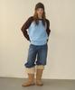 RONRON Wool Raglan Knit Sky Brown