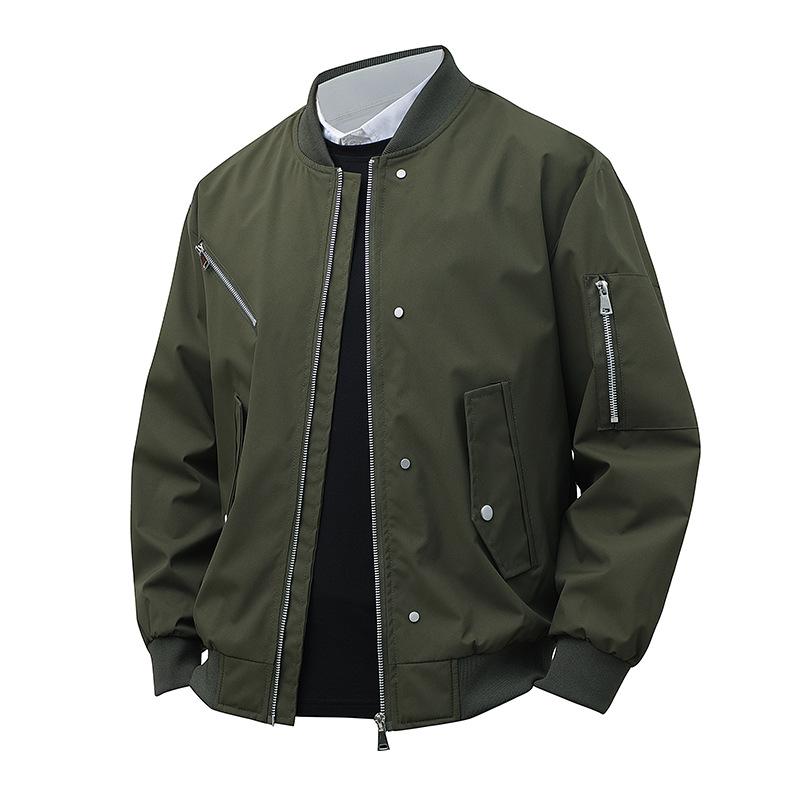 80-280 Pounds Plus Size Men's Sports and Leisure Workwear Casual Jacket, Versatile for Spring and Autumn, Baseball Collar, Men's Loose Travel Jacket