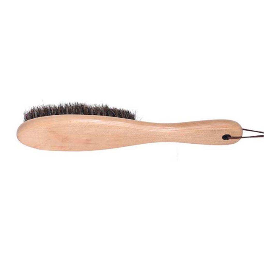 Horsehair Clothes Brush Handheld Wood Handle Replacement Household Coat Hair Beard Brushes Cleaning Tool with Lanyard