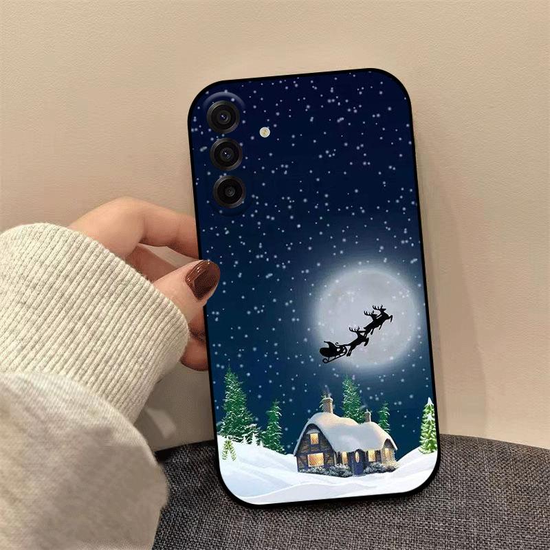Christmas Painting Silicone Case For Samsung Galaxy S24 S22 S21 S23 S25 Ultra Plus Fe Shockproof Cover for Galaxy S25 Edge Coque