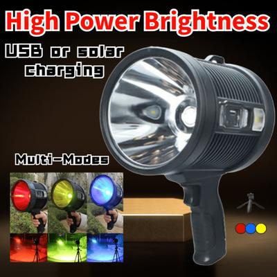 High Power Brightness Flashlight Outdoor Camping Waterproof Lights with Side Light Multi-Modes Torch USB Rechargeable Lantern