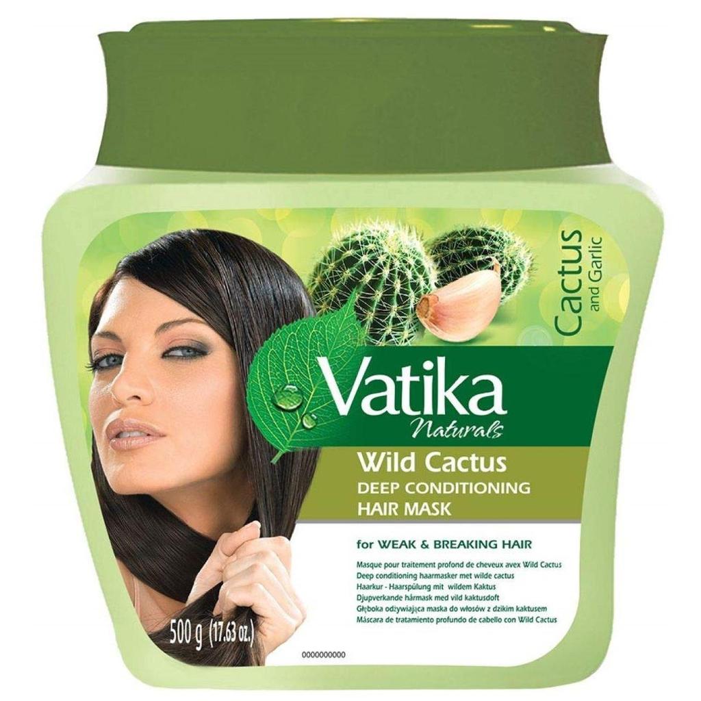 Masque capillaire multivitaminé à l'huile chaude Vatika Wild Cactus - Antichute (Kaktus-Haarkur gegen schwaches & brechendes Haar) 500g