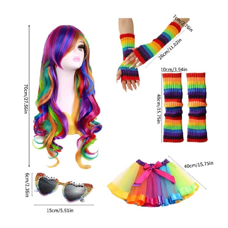 Halloween Costume Fancy Dress Accessories for Women Masquerade Cosplay Headband Earrings Glasses Skirt Gloves Leg Sleeve