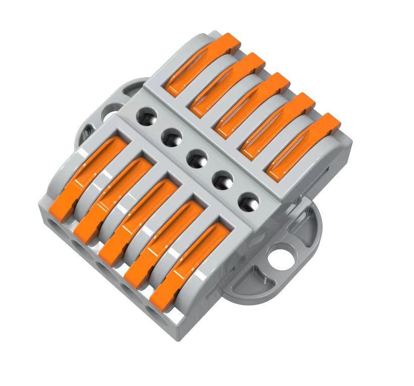 Ear-equipped Quick Connector Splitter: Universal Terminal for Soft & Hard Wires, 2-In/2-Out, Pure Copper