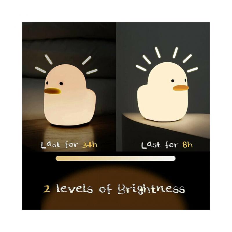 LED Night Light Mini Duck Silicone Sleeping Lamp Touch Sensor Switch USB Charge