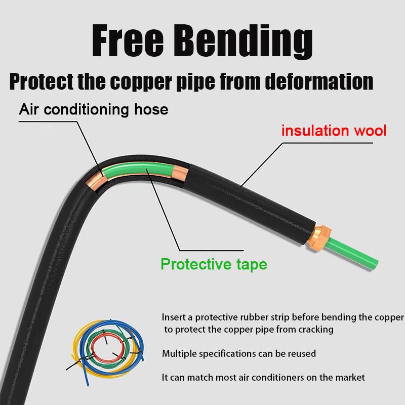 4PCS Copper Pipe Protector Set 1/4in 3/8in 1/2in 5/8in PE Plastic Pipe Bending Tool for HVAC Air Conditioning Refrigerator
