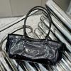 Womens Genuine Leather Motorcycle Crossbody Bag With Rivets Soft Square Shoulder Street Style Daily Wear