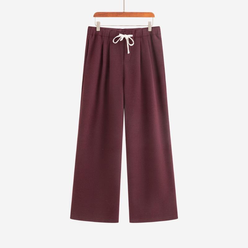 

Plus Size Women s Wide-Leg High Waist Casual Pants - Winter 2025 Style (NK1320) XL (120-140 lbs) красный