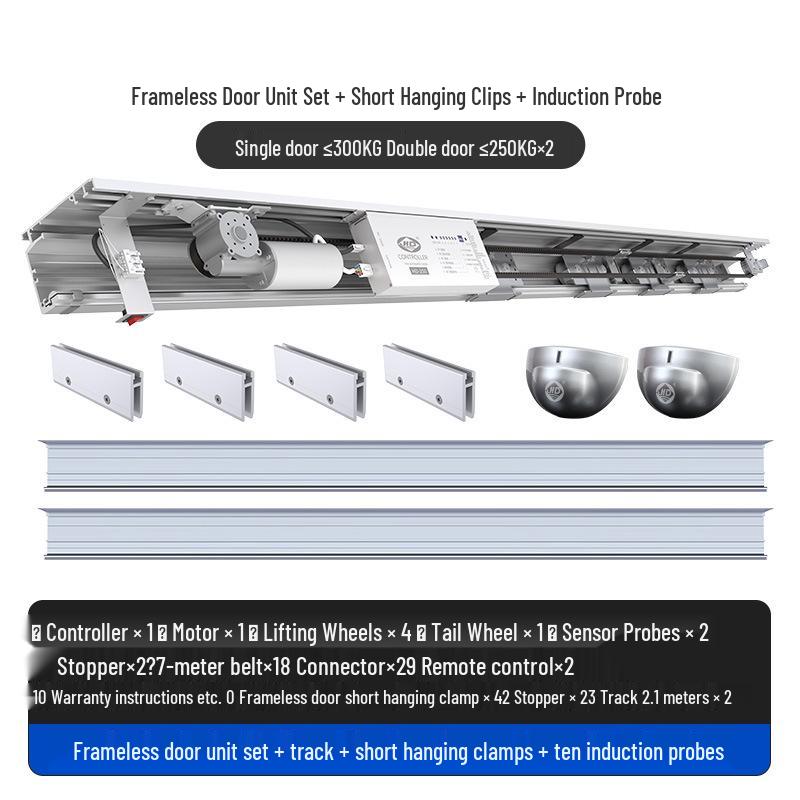 Haida Automatischer Schiebetürmotor für Glas mit Induktionsschiene, Komplettset mit 125 Einheiten