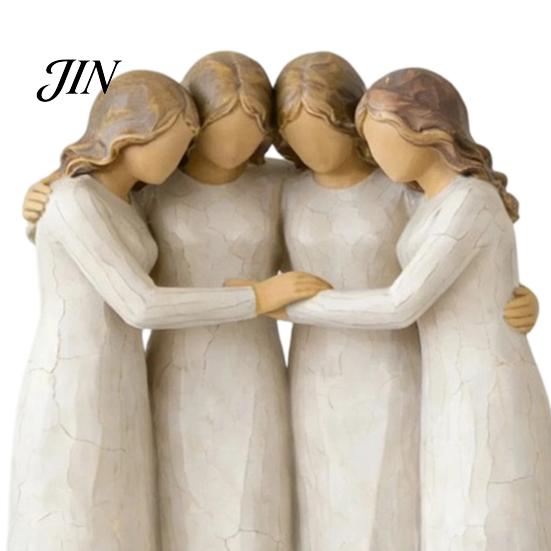Minimalist Figurine for Best Friends Four Women Friendship Decor, Sisterhood Statue Gift Friends, Sisters Personalized Sister Group and Moms, Faceless