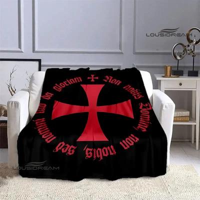 Crociata Croce Templari Cavaliere Coperta stampata Flangia coperta calda fodere per letto Coperte da picnic Home Travel Born Gift Gift