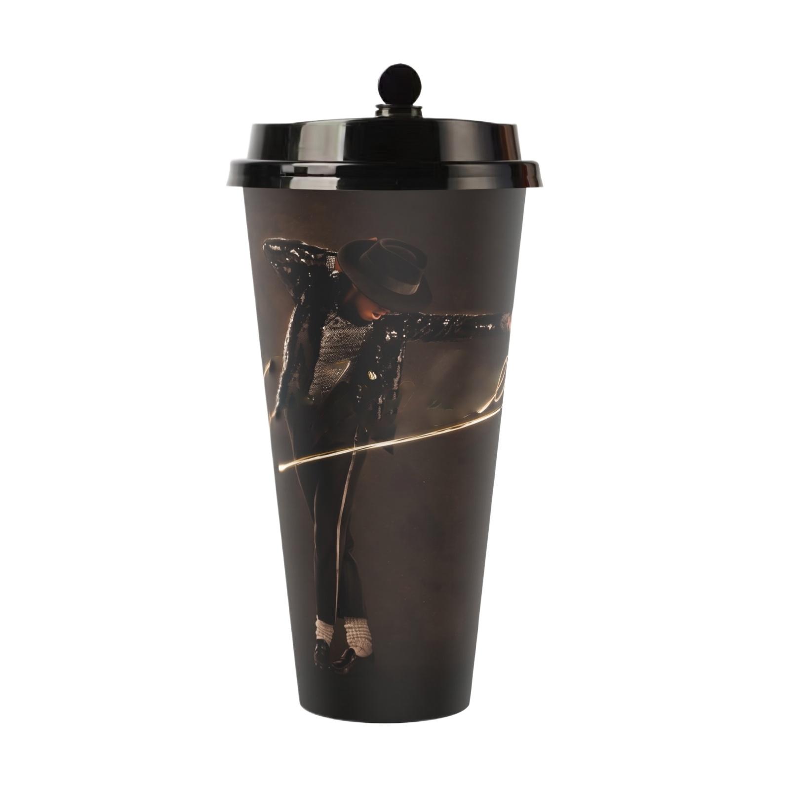 

Plastic Coffee Cup with Artistic Dance Print Large Capacity Tumbler with Lid for Hot and Cold Beverages Travel Mug One Size