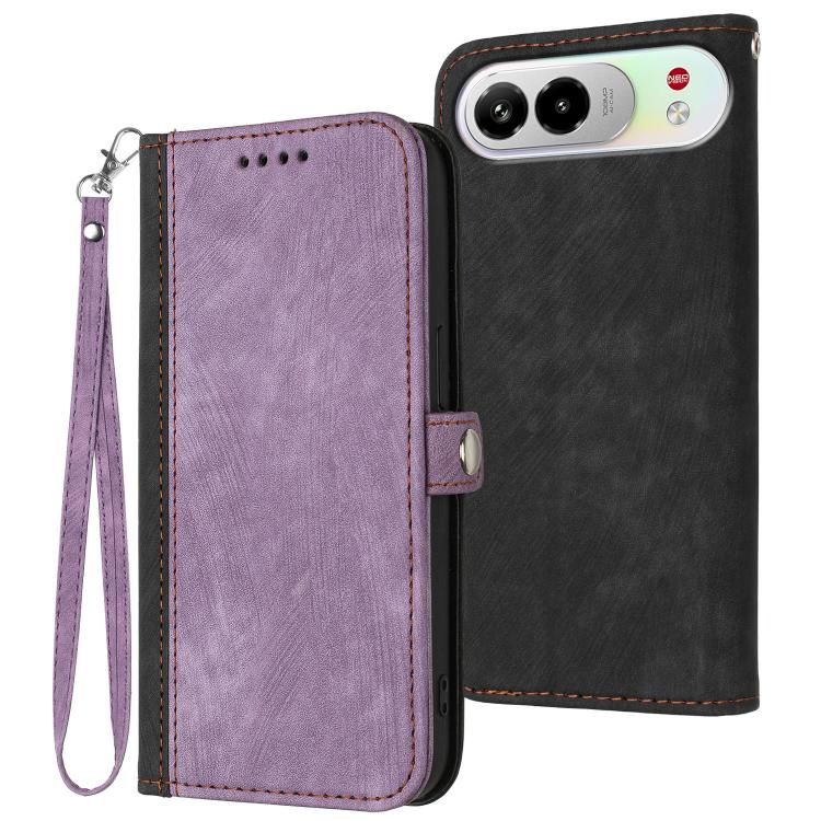 Side Buckle Double Fold Hand Strap Leather Phone Case