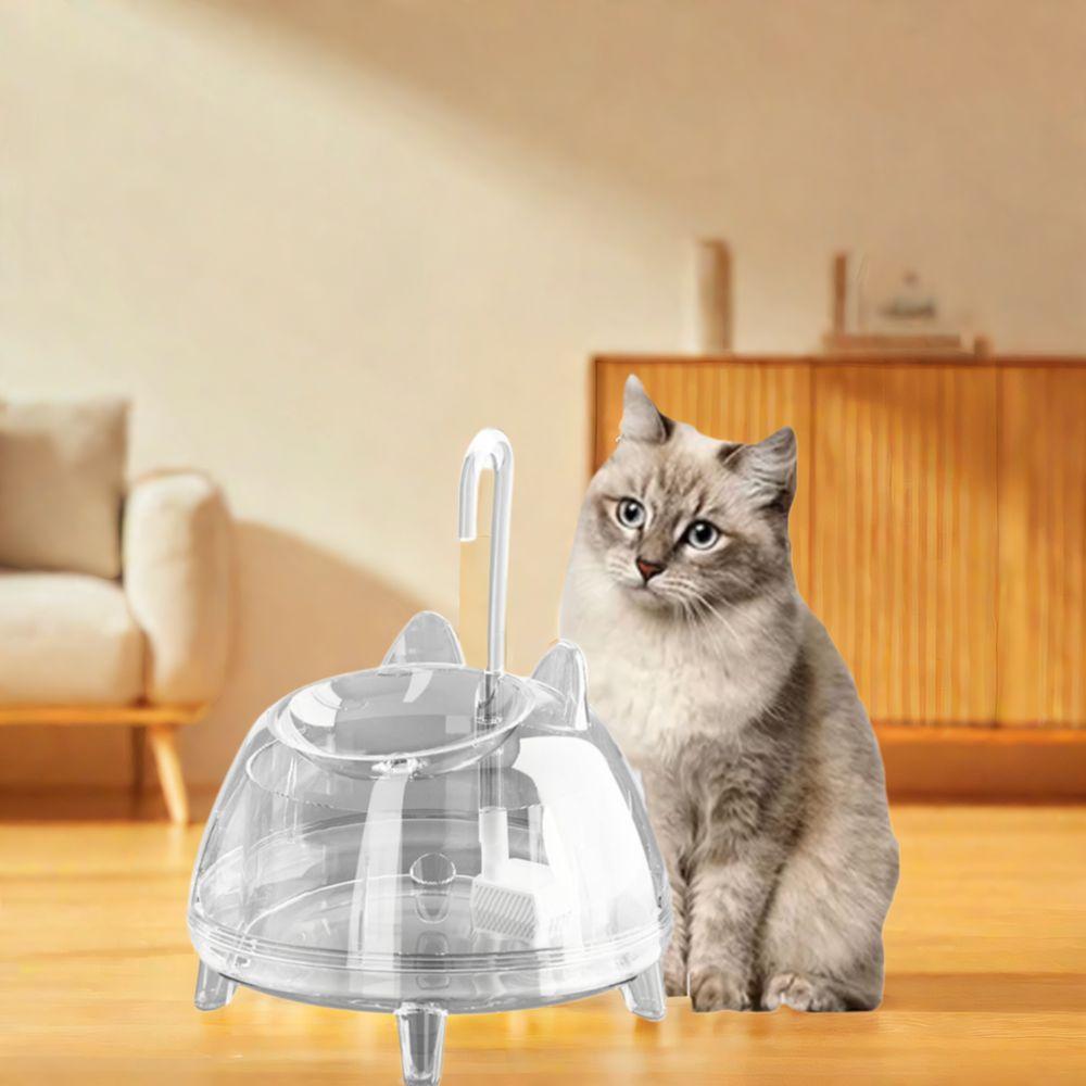 

Clear Cat Water Fountain 1.8L Automatic Water Drinking Fountain Convenient Cat Water Bowl for Pets прозорий