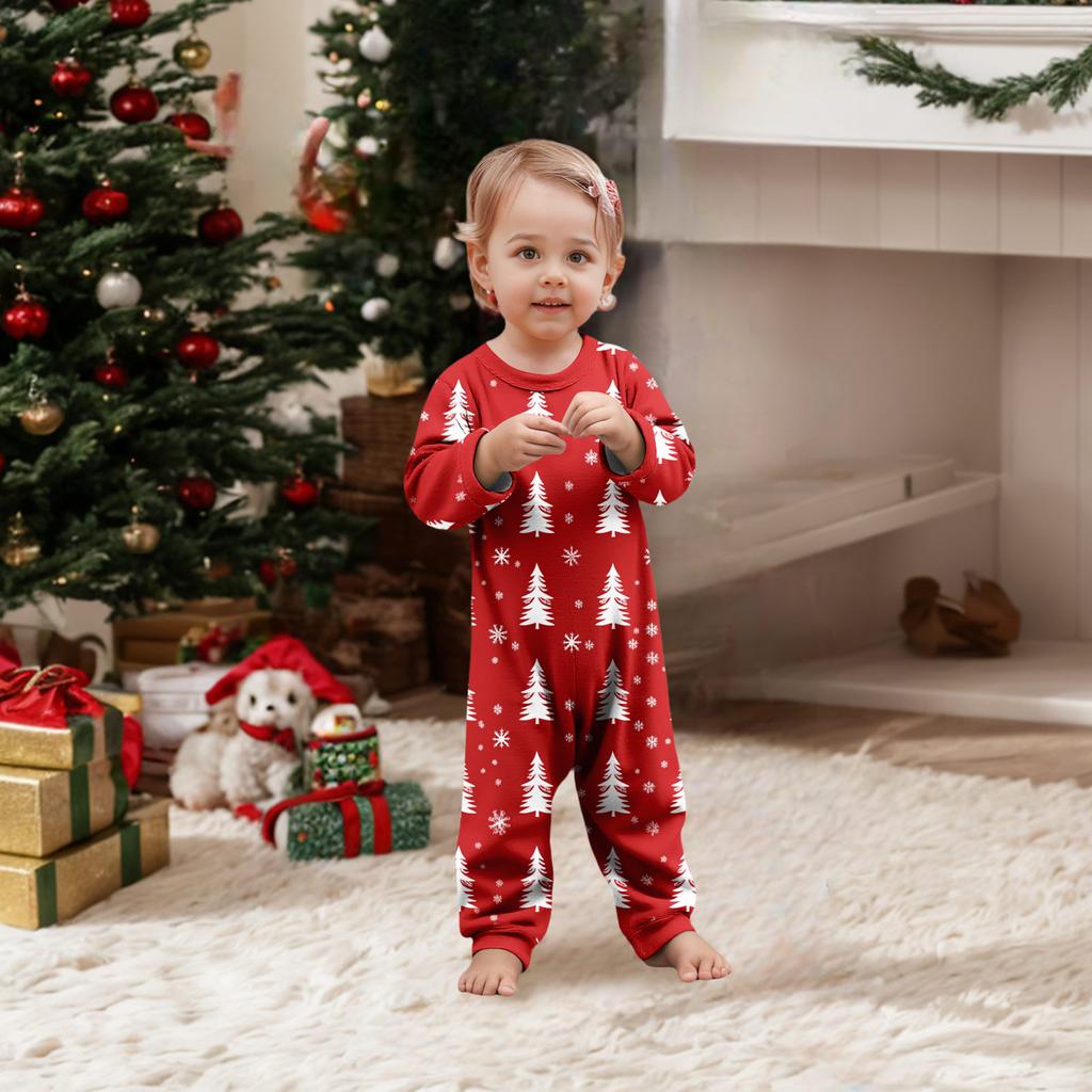 Druck Niedliches Familien-Set Pyjamas, Hauskleidung, Familien-Set Langarm-Oberteil Hosen-Set