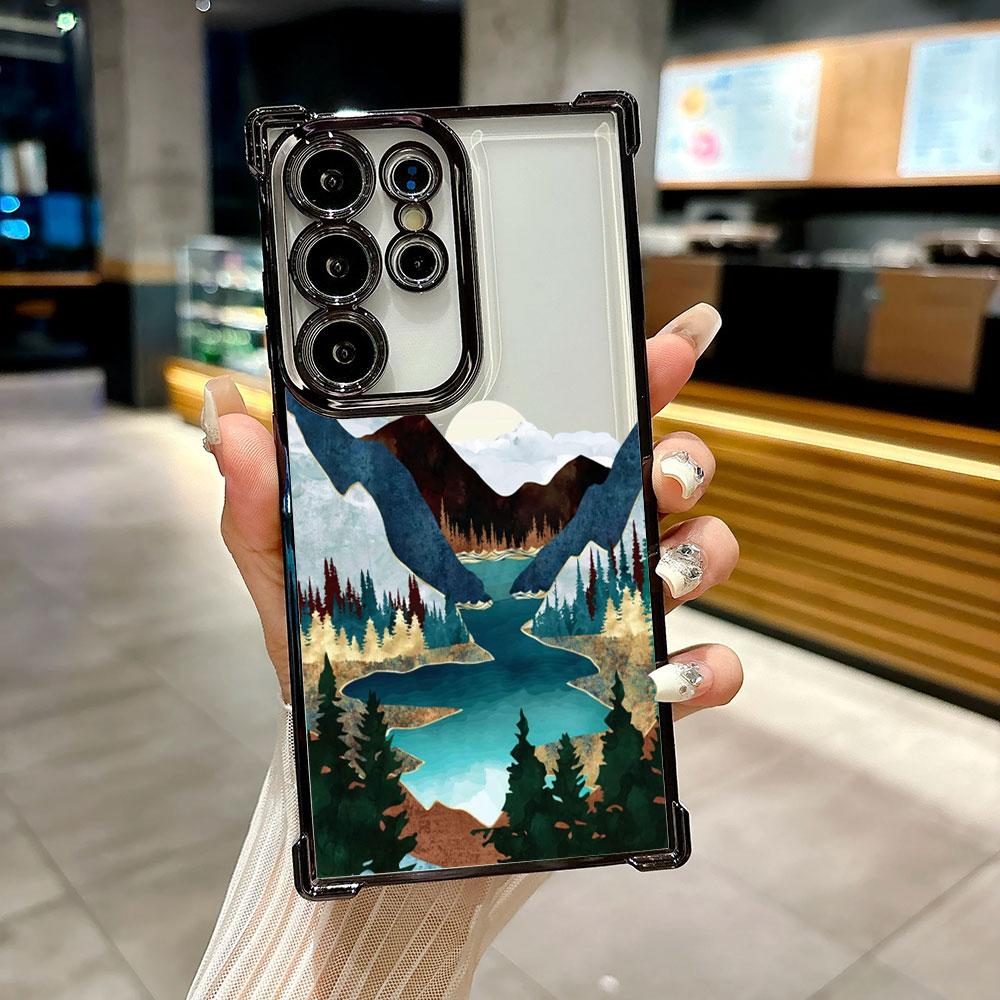 Scenery Painted Lake Forest Coque For Galaxy S26 Ultra Phone Case For Samsung S26 S25 S24 S23 S21 Ultra S20 FE S25 Plus 5G Cover