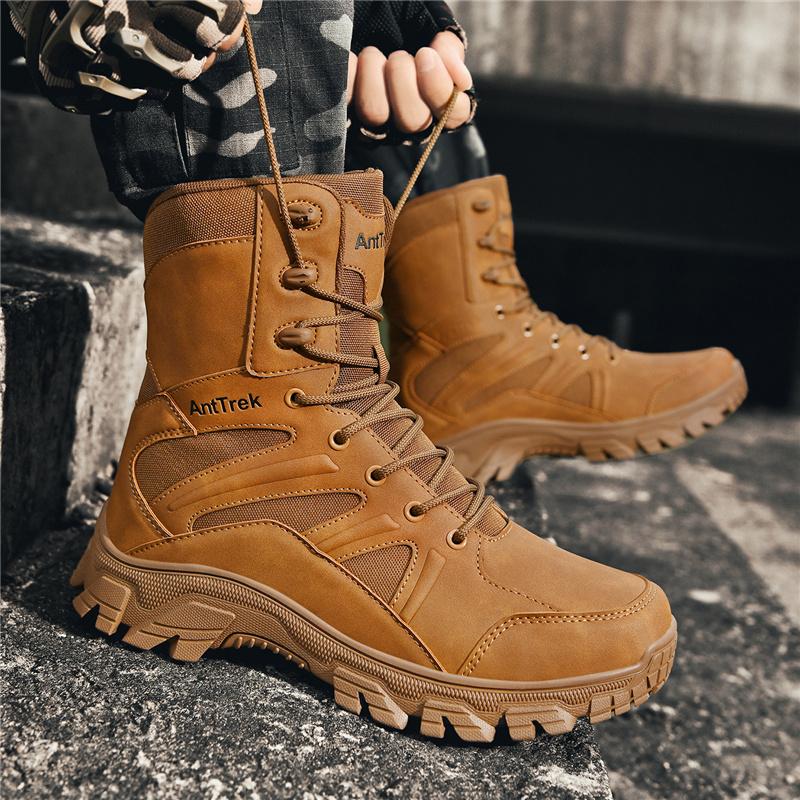 Men Tactical Boot Ankle Desert Military Hunting Hiking Shoes Safety Unisex Lace Up Outdoor Army Brand Motorcycle Climbing Shoes