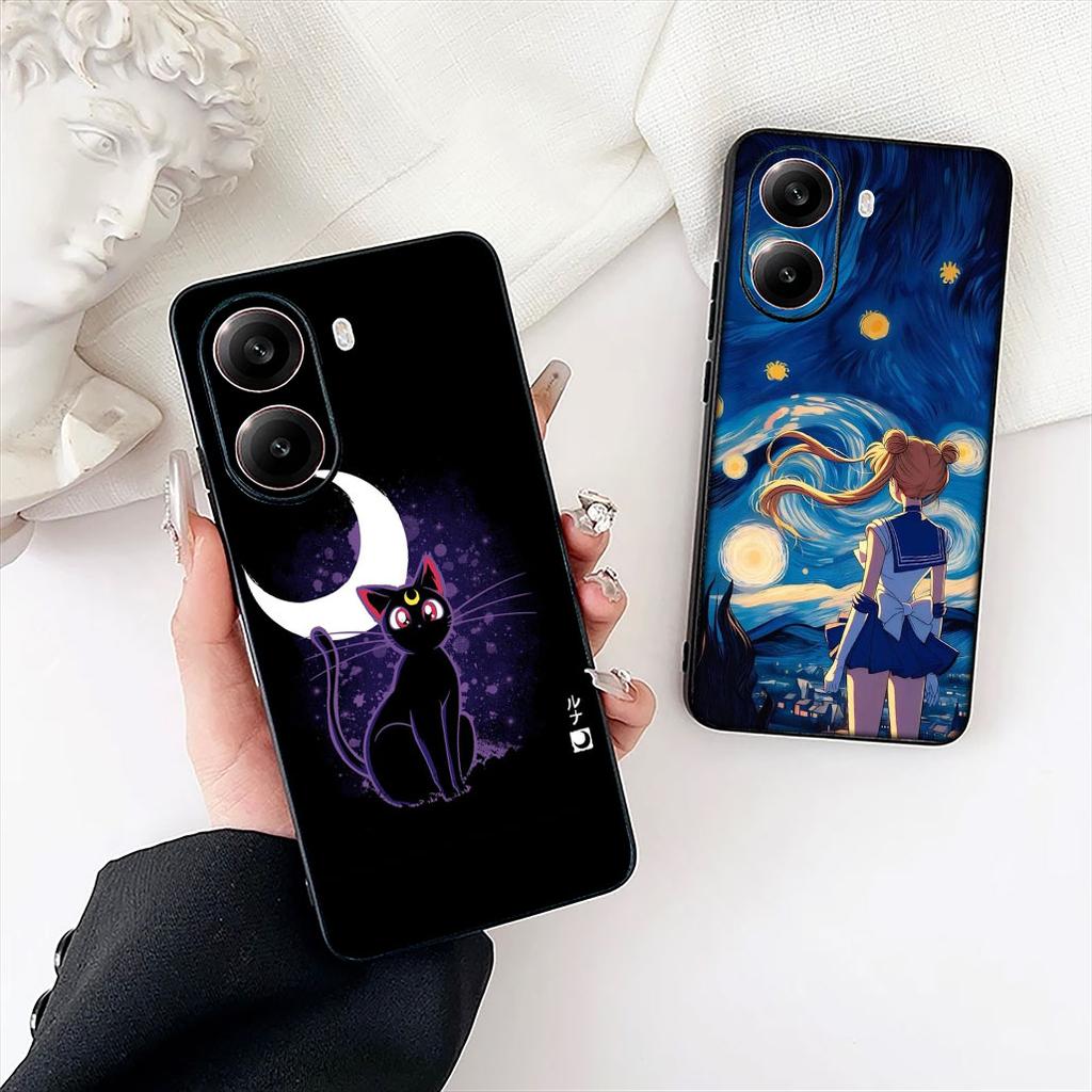 S-Sailors Anime Girl Moon Protective Cover for Apple iPhone 16 17 Air 14 15 Pro Max Plus 16+ 16E 14+ ProMax Phone Case