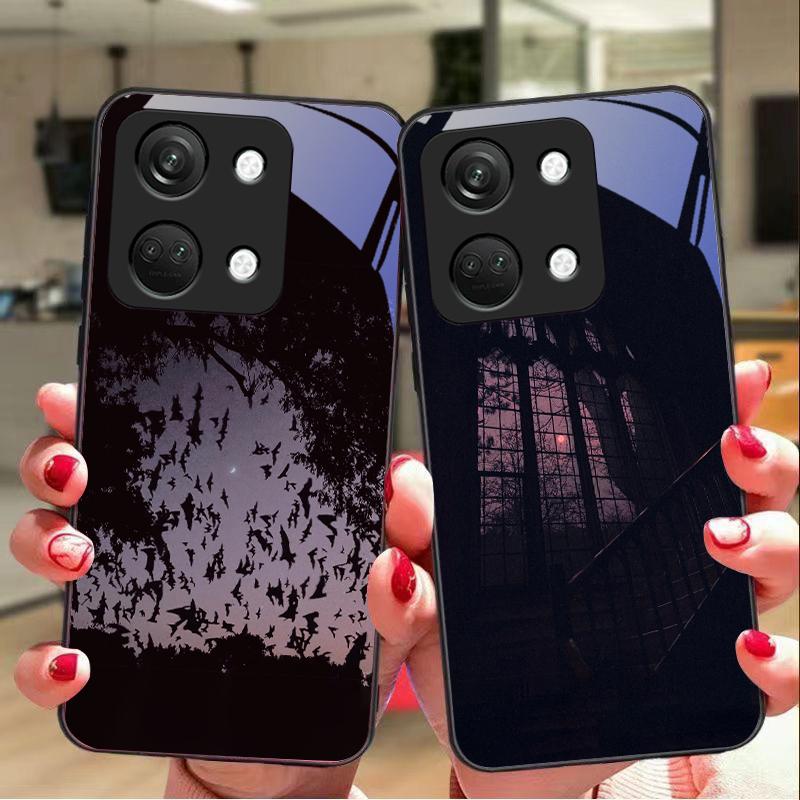 Das Dunkle Haus Für OnePlus Nord 3 5 6T 7 Pro 8 12 10T Reno8 Lite 5G 10R Nord N30 Hartschale Panzerglas Handyhülle Schwarz