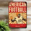 1PC Tin Sign - Vintage Football/Soccer Ball Design For Sports Bar/Game Room, Let's Play The Game, 8x12 Inches/20x30 Cm