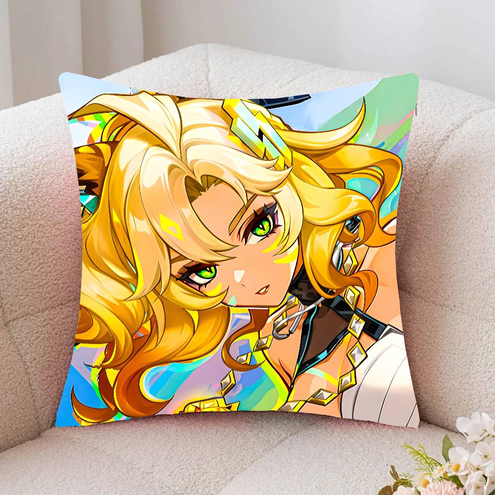 Xilonen Anime Game Genshin Impact Pillow Case Fashion Square Pillowcase Bedroom Sofa Room Ins Decoration Leisure