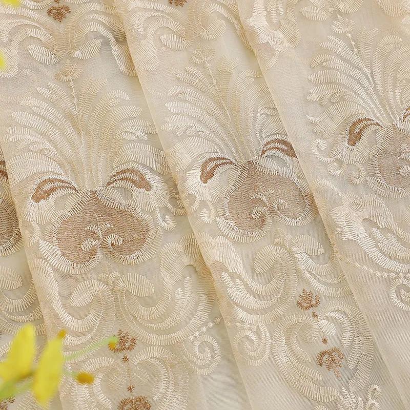 Záclonový závěs v evropském stylu Obývací pokoj Vyšívaná přepážka Závěs Ložnice Zástěna arkýřová tyč na závěs