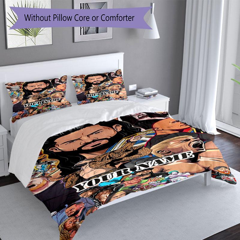 3PC Custom Name Legend Collage Bedding Set Printed Bedding Set Duvet Cover Closure Includes 1 Duvet Cover & 2 Pillowcases for All Seasons Bedroom