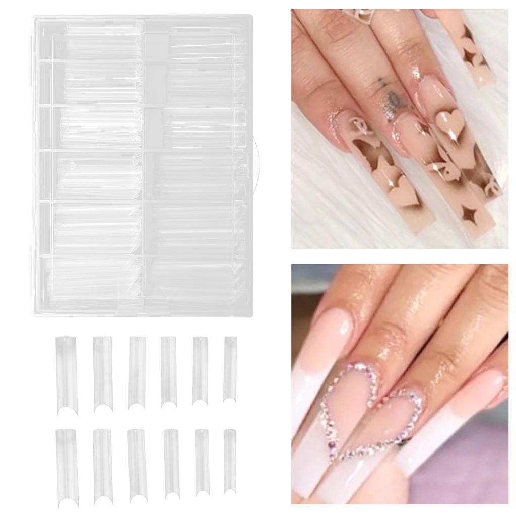 240 Pcs Artificial False Nail Extension Tips Transparent Fake Nails Tips Nail Salon Tips