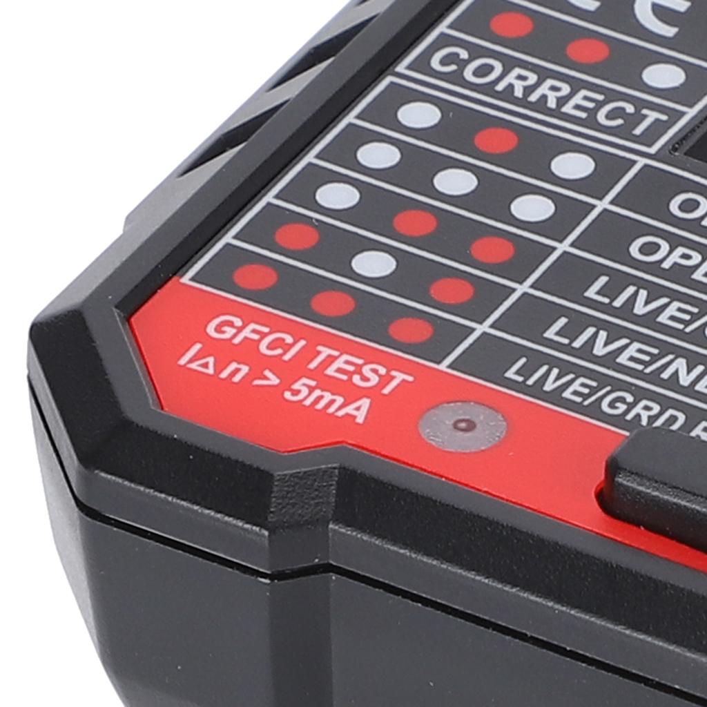 HT106B Digital Display Socket Detector Wall Plug Circuit Breaker Tester US Plug 110‑220V
