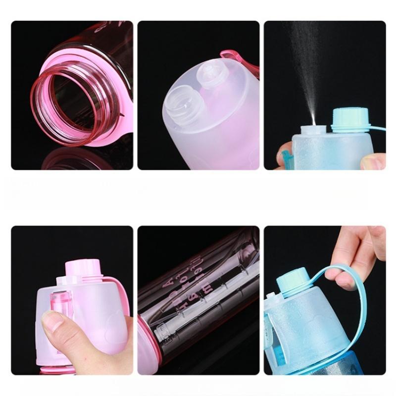 600ML Creative Spray Bottle Portable Children Outdoor Sports Multi-function Straw Cute Water Bottle
