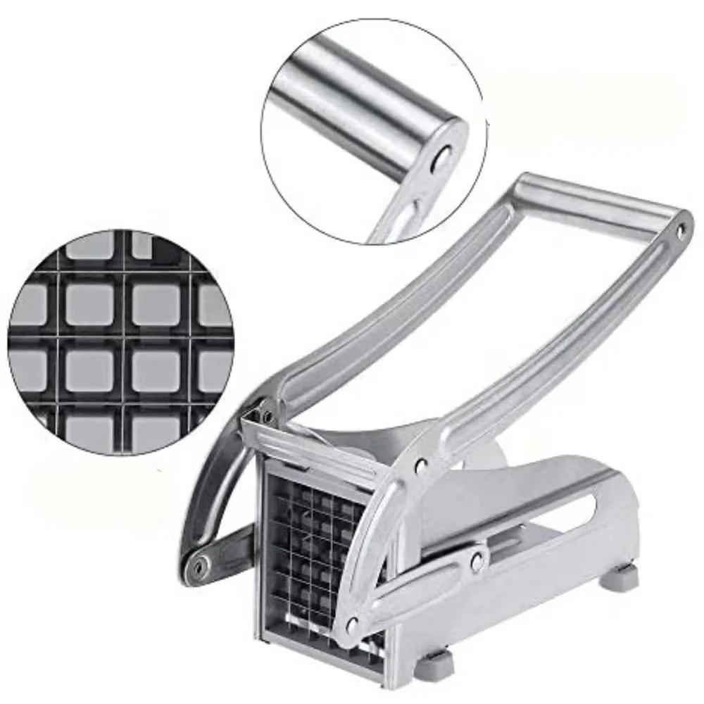 Stainless Steel French Fry Cutter Potato Chipper Multi Function Manual Cutter Perfect for Potato, Cucumber, Fruits Cutting