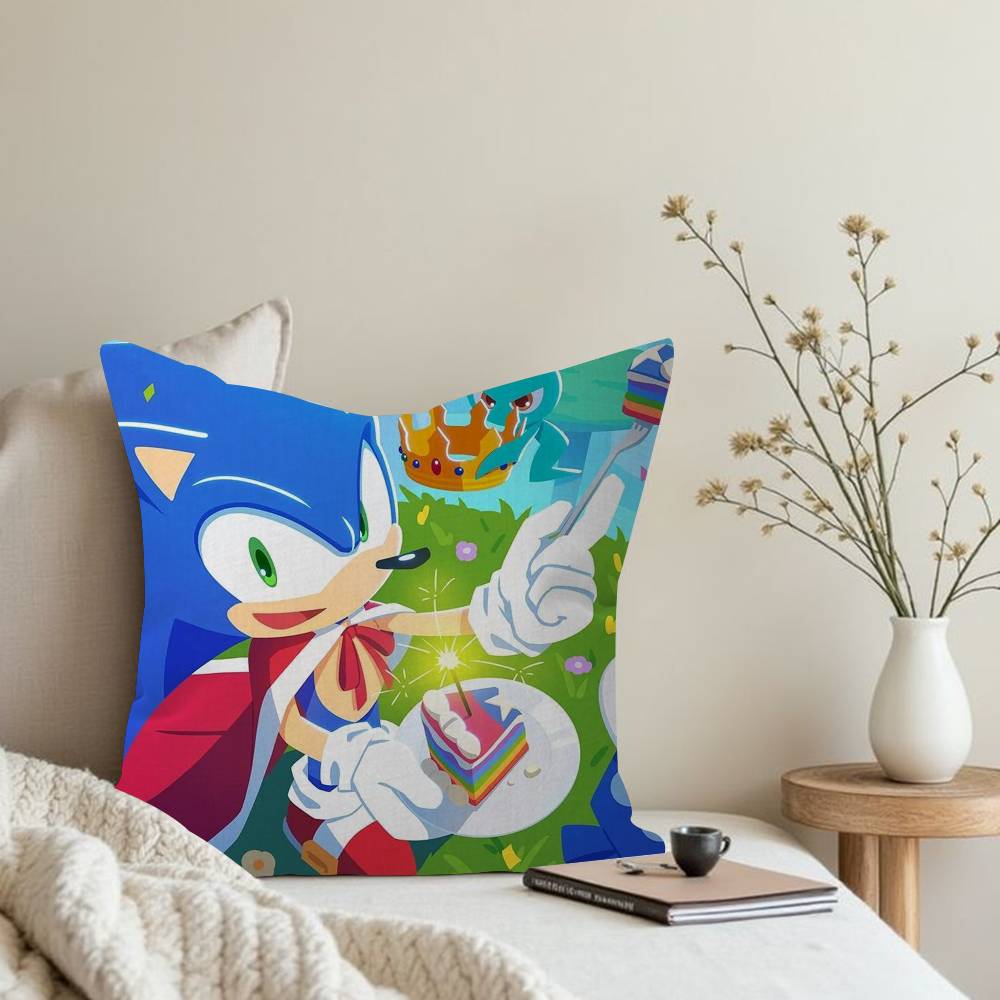 S-Sonic the Hedgehog Personalized Pillow Dust Cover Bedroom Kids Party Decoration Pillowcase Birthday Children Gift