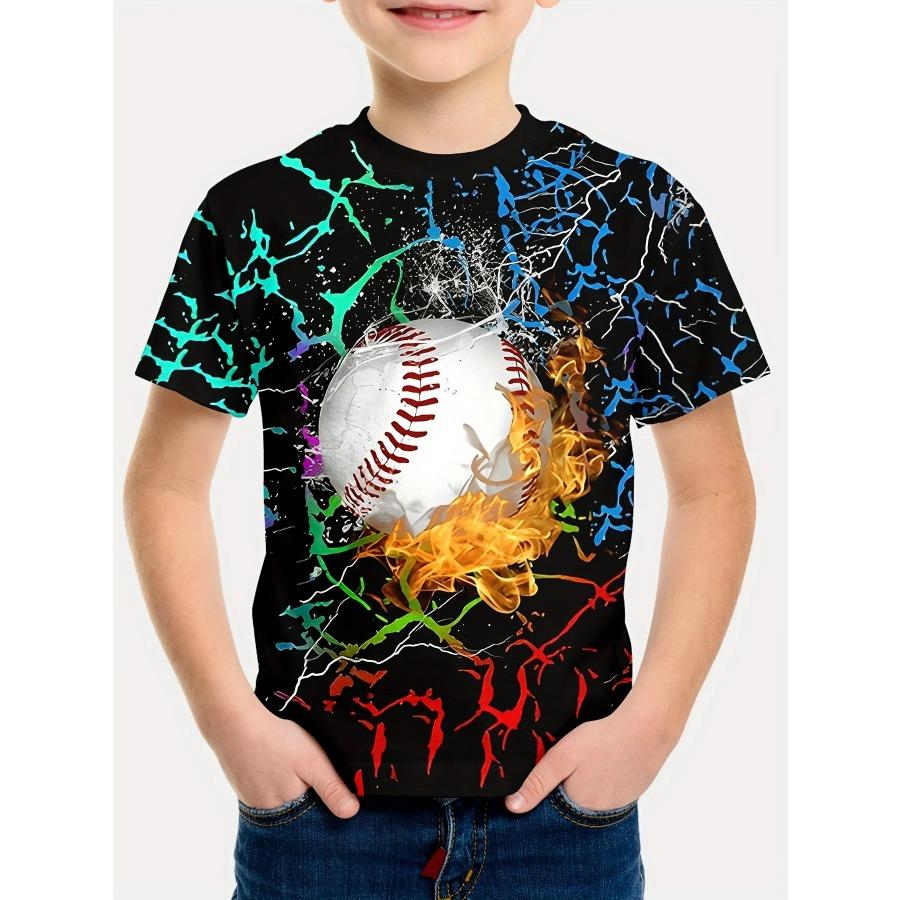 Baseball T-Shirt for Boy Short Sleeve Children's Clothing Boys Summer Casual T-Shirt O-Neck Girl Clothes Fashion Child T-Shirt