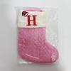 1PC Pink Christmas Socks Letter Embroidered Gift Pendant Knitted Letter Christmas Socks 3d Pendant Gift Bag