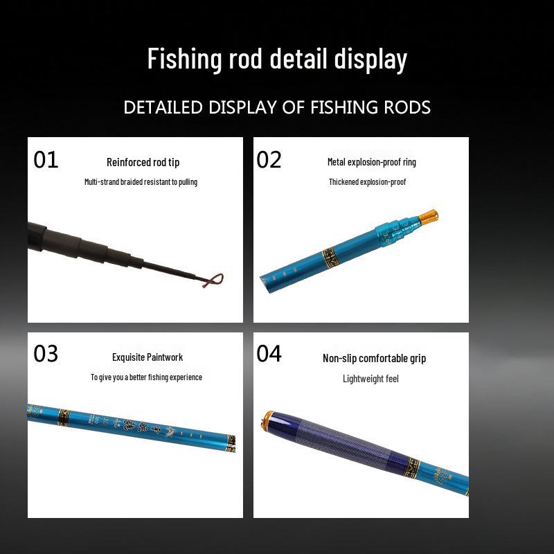 Ultra-Short Telescopic Carbon Hand Rod & Landing Net Handle (28 & 19-Tone Four-Position, Ultra-Hard)