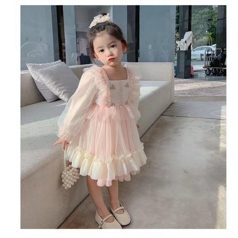 Girls' Dress Autumn New Children's Spring and Autumn Style Big Girl Little Girl Stylish Long Sleeve Princess Dress
