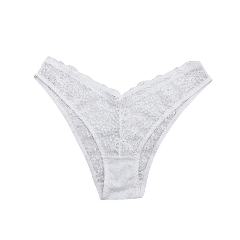 Sexy Underwear for Women Lace V-shaped Underwear Ultra-thin Breathable Women Briefs Low-waist Solid Color Women Underwear Plus Size Women Underwear