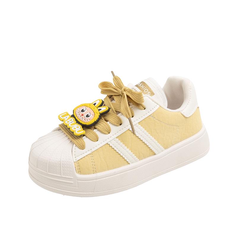 2025 Spring/Autumn Thick-Soled Boys' and Girls' Fashion Casual Versatile White Skate Shoes for Kids