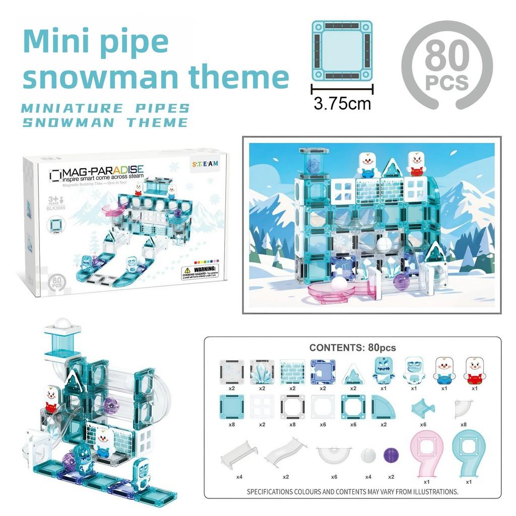 Christmas Mini Magnetic Blocks Set For Kids With Portable Iron Box Puzzle Toy For Holiday Gift