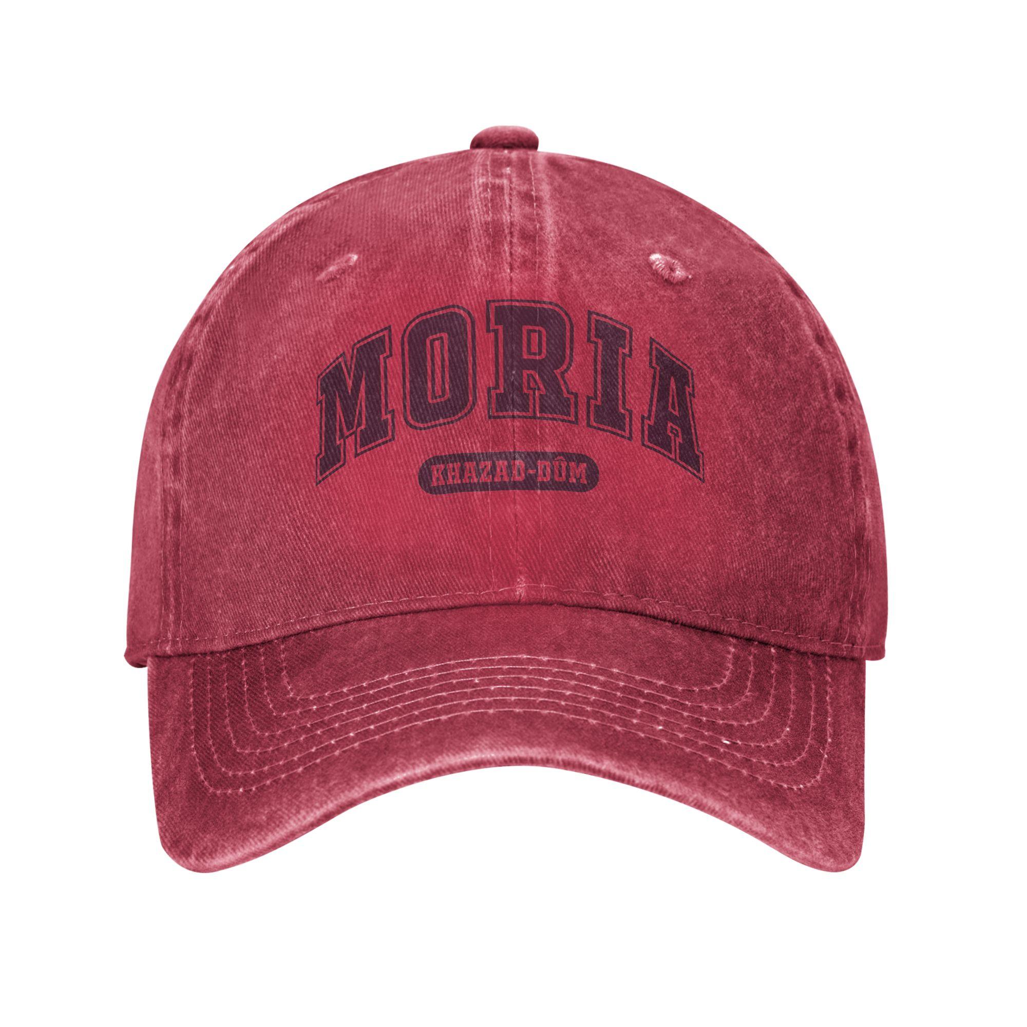 Moria LLords Of The RRings Baseball Cap Fashion Distressed Denim Sun Cap Unisex Outdoor Activities Adjustable Caps Hat One Size