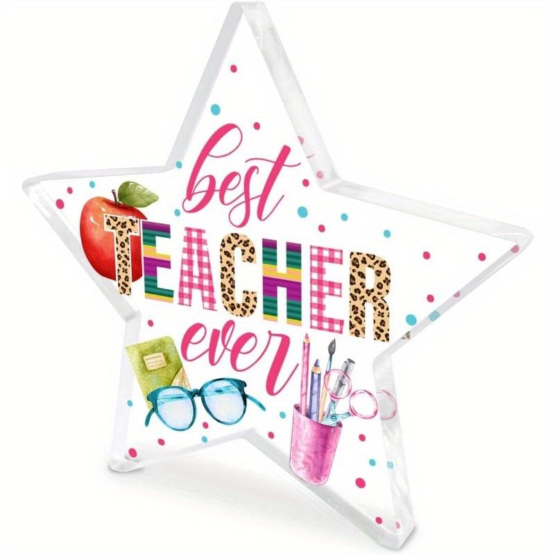 "Best Teacher Ever" Keepsake - Acrylic Desk Gift for Educators' Milestones