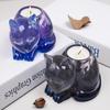 Sleeping Cat Memorial Silicone Mold For Resin Cat Candle Holder Animal Keepsake Sympathy Gift