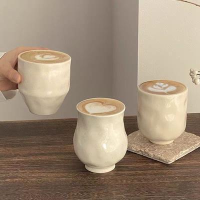 Caneca de Cerâmica Minimalista Japonesa para Amantes do Chá da Tarde Xícara de Café Copo de Água para Escritório Copo de Leite para Café da Manhã Conjunto de Bebida Doméstico