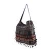 Women'S Canvas Bag Ethnic Style Shoulder Bag Cotton Linen Handbags Fashion Fringed Shoulder Bag Literary Style Large Capacity Handbags