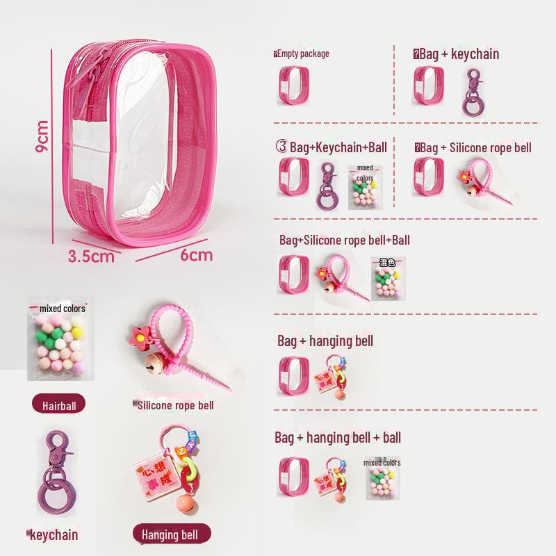 Pop Mart 3D Transparent Baby Bag Storage with Dopamine Color