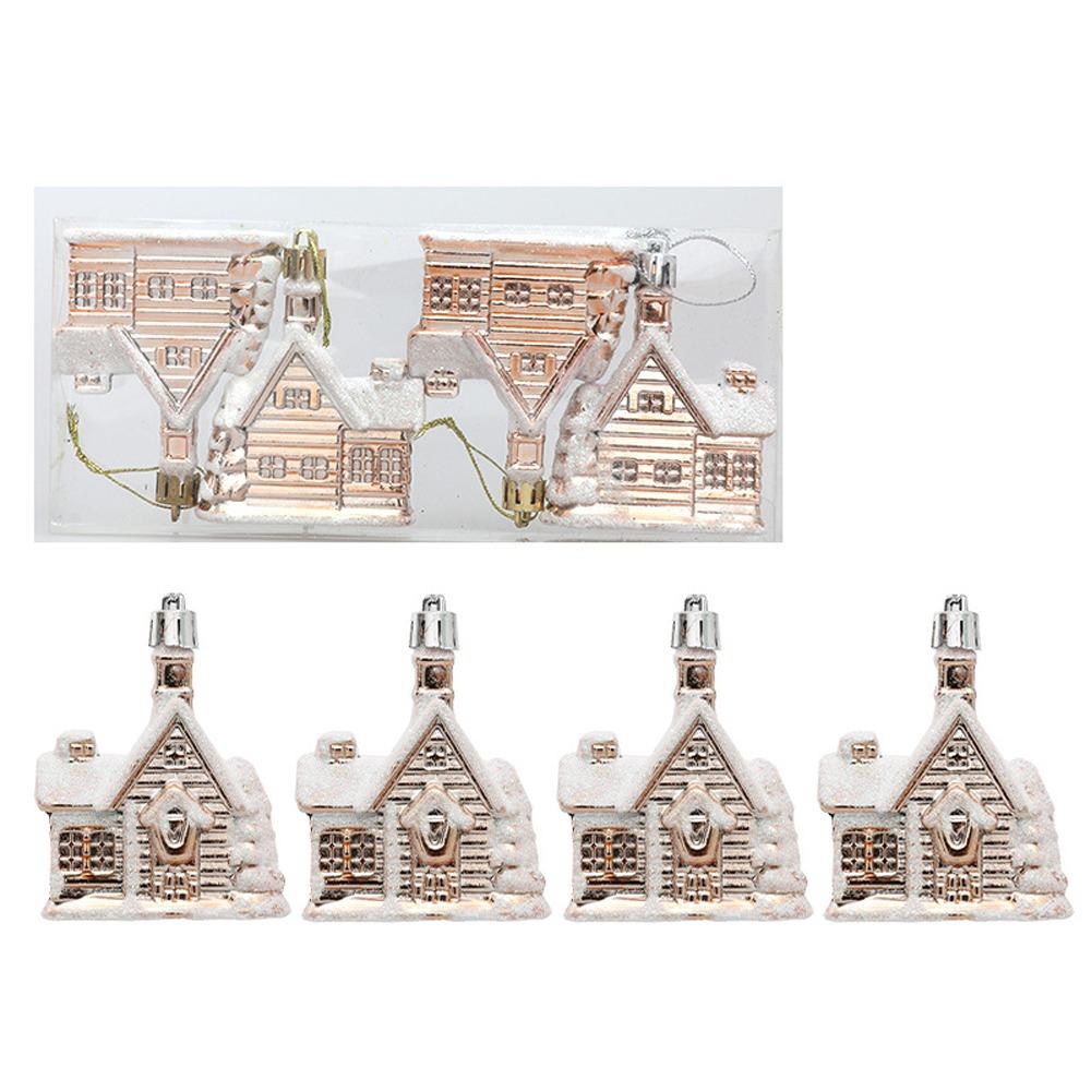 

4pcs DIY Electroplated Hanging Balls Cartoon Xmas Tree Pendants Party Favors шампанского